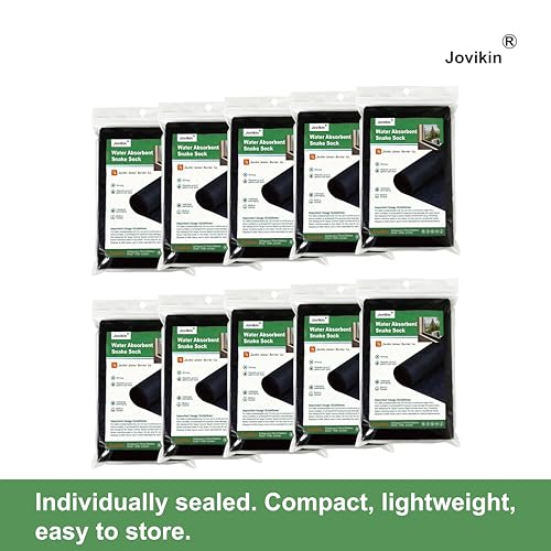 Super Absorbent Sock - 5" x 48" Water Absorbing Snake | 2 Gallon Capacity | Leak & Spill Control for Home, Basement & Industrial Spaces (Pack of 10) - size: Pack of 10