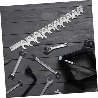 10pcs 3/8-inch Metric Ratcheting Crowfoot Wrench Set with Interchangeable Open-end Heads, Silver Steel Flare Nut Ratchet Tool for Automotive and Mechanical Repair