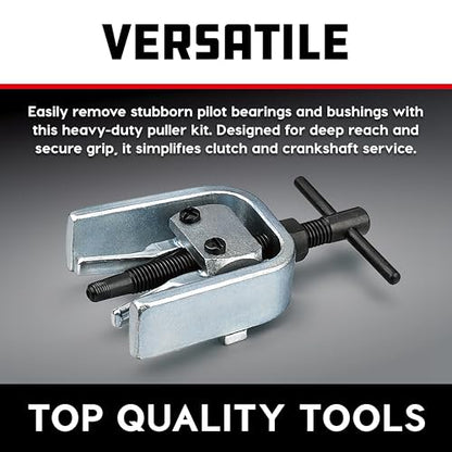 Powerbuilt Pilot Bearing Puller, Remove Bearings and Bushings, Foreign and Domestic Car Repair, Storage Case - 648619, Silver