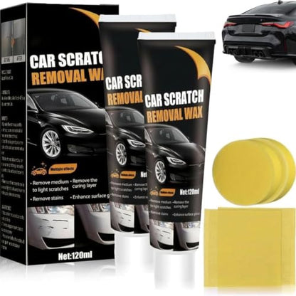 Scratch Remover for Vehicles - Car Paint Scratch Remover with Sponge & Wipe, Car Scratch Repair Kit for All Color, Auto Detailing Polish for Light to Deep Scratches (2PCS)