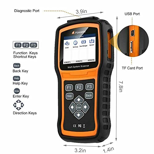 FOXWELL NT530 for Dodge Jeep Chrysler All Systems, All Maintenance Service - Bidirectional Diagnostic Scan Tool OBD2 Scanner Automotive Code Reader ABS Bleed SRS Airbag SAS TPMS TPS EPB Oil Reset CKP