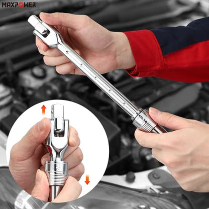MAXPOWER Breaker Bar, 1/2-Inch Drive Extendable Breaker Bar Flex Handle Length Adjustment 15.9 inches to 21-1/2 inches - style: Extendable handle