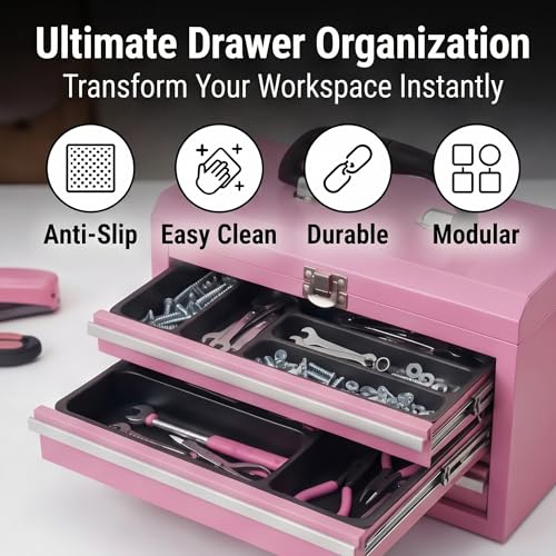 3 Pcs Tool Box Organizer Tray Divider Set for Kobalt Mini 3-Drawer ToolBox – Compatible with Both Old & New Version,Tool Desk Drawer Organization, Toolbox Accessories&Organizer.