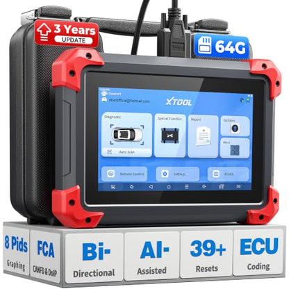 XTOOL D7 Bidirectional Scan Tool, AI-Assisted OBD2 Scanner Diagnostic Tool, 39+ Resets, ECU Coding, Full System Car Scanner with EPB, Injector Test, Throttle, Crank Sensor Relearn, FCA/CANFD/DoIP