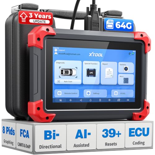 XTOOL D7 Bidirectional Scan Tool, AI-Assisted OBD2 Scanner Diagnostic Tool, 39+ Resets, ECU Coding, Full System Car Scanner with EPB, Injector Test, Throttle, Crank Sensor Relearn, FCA/CANFD/DoIP