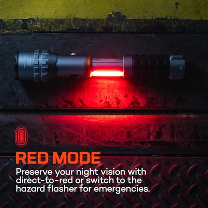 NEBO SLYDE King 4K Flashlight | Powerful 4000 Lumen LED Flashlight & 1000 Lumen COB Work Light, USB Rechargeable, IPX7 Waterproof, Magnetic Base, Zoomable, Super Bright Tactical Handheld Light - Gray - color: 4000 Lumens- Gray