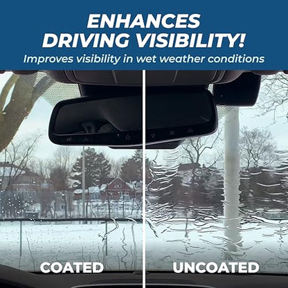 Detour Ceramic Windshield Coating Kit - Long-Lasting Water Repellent Glass Coating, Ultra-Hydrophobic Treatment for Improved Visibility, Quick and Easy Application, for Cars, Trucks, Boats and More
