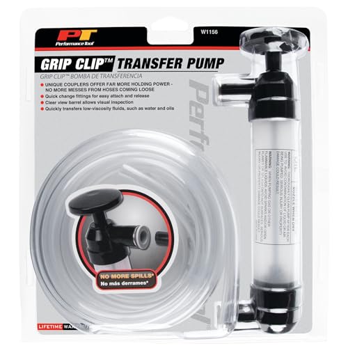 Performance Tool W1156 Grip Clip Transfer Pump/ Siphon Fluid Transfer Pump Kit for Water, Oil, Liquid, and Air, Black/Clear, 48-inch Hoses - style: Multi-Use Transfer Pump (Grip Clip)