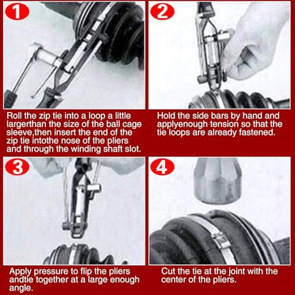 SPEEDWOX 32PCS CV Joint Boot Clamp Pliers Hose Band Cut-Off Pliers Car Banding Tool Kit With 20 Adjustable Stainless Steels Crimp Bands Ear Boot Tie Pliers Car Band Tool Kit For Most Cars - size: CV Joint Boot Clamp Pliers & Cut-Off Pliers