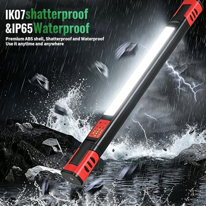 Underhood Magnetic Work Light for Mechanics, 4 Modes 2700K-6500K LED, 7800mAh 12H Battery, IP65 Waterproof, USB-C Rechargeable Hood Light for Car Repair/Garage/Emergency (Red) - color: Red