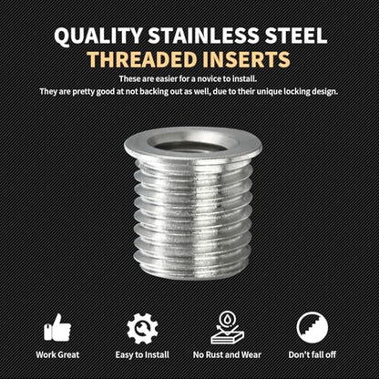 M5X0.8X7.6MM Thread Repair Kit with Insert HSS Drill, Tap, Counterbore, Installation Driver, Metric, 10PCS Stainless Steel Insert M5X0.8X7.6MM