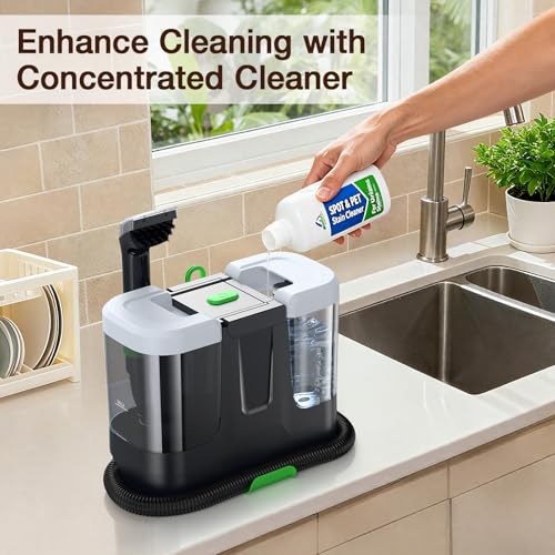 Portable Carpet & Upholstery Cleaner, 18Kpa Carpet Cleaner Machine for Deep Stain Removal, Spot Cleaner for Pet Accidents, Area Rugs, Stairs, Car Upholstery & Couches, Includes Tools & Self-Cleaning - color: Arctic White