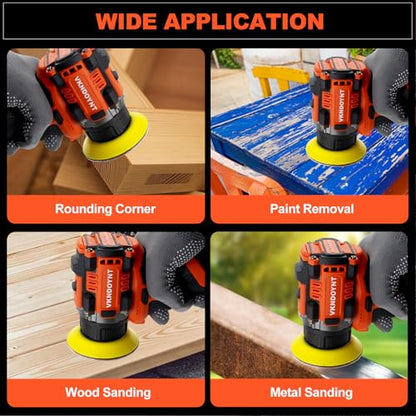 Brushless Cordless Polisher, 3" Mini Buffer & Sander Machine Kit, 2 Variable Speed Small Sander (0-500/0-3000 RPM), 3.0Ah Battery, 31 Accessories for Car Detailing/Buffing/Sanding/Waxing