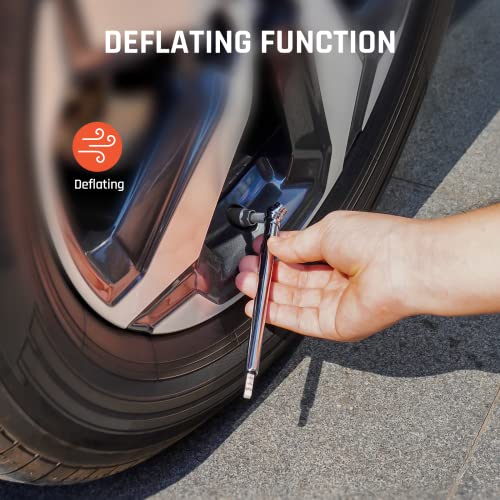 ETENWOLF Pencil Tire Pressure Gauge 2 Pack (10-50PSI, 20-120PSI) with 16 Tire Caps Calibrated to ANSI B40.1 Grade B(2%), Stainless Steel Body, Car Accessories for Cars, Pickups, RVs, Bicycles