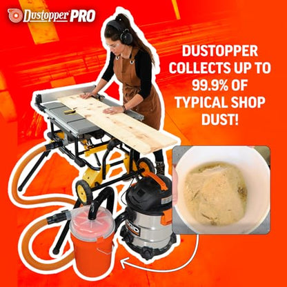 Dustopper PRO Low-Profile Dust Separator Only Elbows & Hose Sold Separately, Up to 99.9% Efficiency, Vacuum Accessories for Wet/Dry Vac with at Least 5HP, Fits 2-½” Nominal Fittings - style: Separator Only