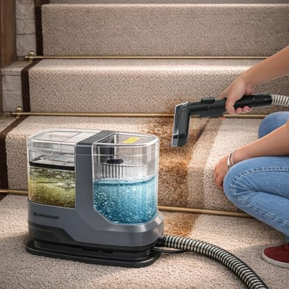 Carpet Spot Cleaner Machine, Mini Portable Upholstery & Couch Shampooer | 17KPa Suction, Deep Cleaning Compact Handheld Car Shampoo Machine for Sofa, Rug, Stairs & Pet Stains - color: Red