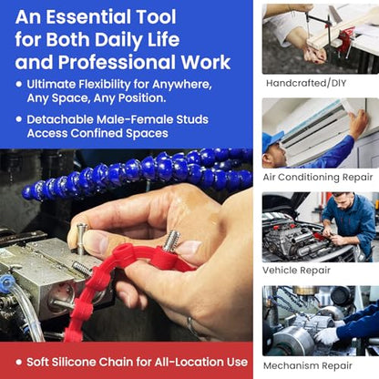 Detachable Nut and Bolt Thread Checker, Removable Stainless Steel Gauges on Flexible Silicone Loop, Identify Standard & Metric Sizes, 2-in-1 Screw Size Finder for Tight Spaces & Fixed Fasteners - size: 32 Thread Checker-S03