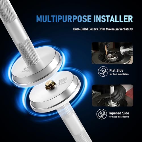 KOOPOOL 10Pcs Bearing Kit: Seal Driver, 9 Adapters & Installer, Universal | 10PCS bearing press kit: 9 double‑faced adapters. Heavy‑duty aluminum alloy, corrosion‑resistant. Knurled non‑slip handle