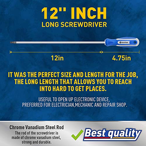 Amartisan 6-Piece Extra Long Torx Screwdrivers Set, length 12''(300mm) T10 - T30, Long Long star Screwdrivers Set - style: Long Torx Screwdrivers