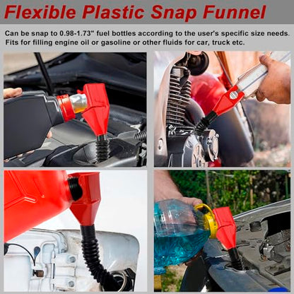 4Pcs Oil Filter Pliers Set, 3 Jaw Oil Filter Wrench With Oil Snap Funnel, 9" and 12" Oil Filter Pliers Adjustable From 1-3/4"-6" - size: 4 PACK Silver