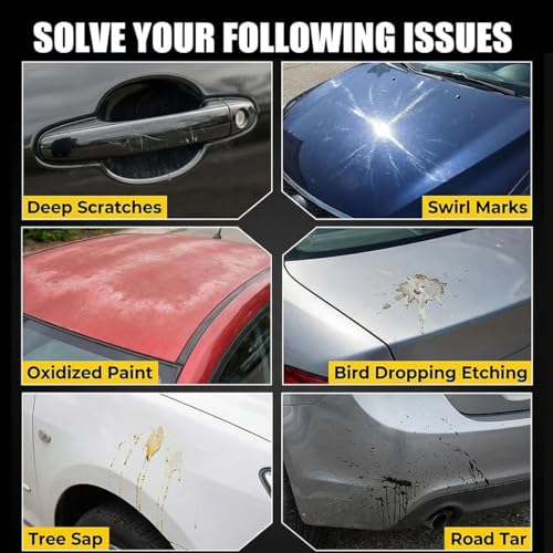 Car Scratch Remover Kit | 60 Second Quick Repair, All Paint Colors, Auto Polishing Compound, Remove Swirl Marks & Door Edge Scratches