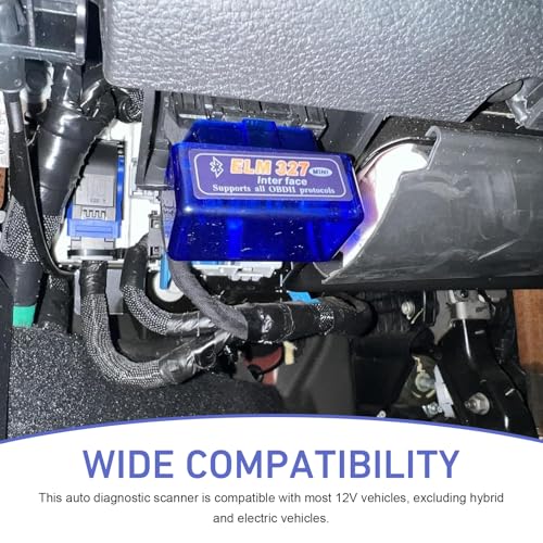 OBD2 Scanner, ELM327 V2.1 Bluetooth Diagnostic Tool, Universal Car Code Reader for Android iOS, Real-time Vehicle Data Monitor (Blue)