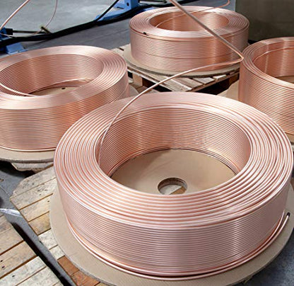 MuHize Brake Line Tubing Kit 3/16 + 1/4" 25Ft Copper Coated Alloy Steel | Anti-Rust, Dual Size 3/16 & 1/4" Roll, for Cars Trucks SUV, Hydraulic Fuel & Transmission Line Replacement - color: Gold