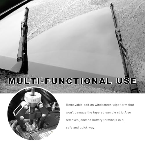 Battery Terminal and Wiper Arm Puller, Heavy-Duty Auto Windshield Wiper Arm Bearing Remover, Adjustable Battery Terminal Puller Repair Tool Universal for Most Cars Trucks