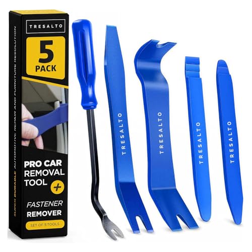 Tresalto Auto Trim Removal Tool Kit - 5 Piece Set for Dash, Door Panel, Clip Remover - Scratch-Resist Nylon Pry Tools for Interior Car Trims Work - Panel Prying Tools Included - Blue - size: 5 Pack
