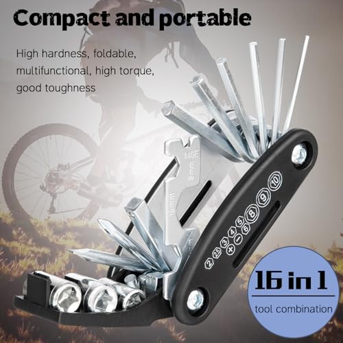 Complete Bike Repair Kit with Waterproof Bag & Stable Foot-Peg Tire Pump | Essential Bicycle Tool, Patch Kit & Multi Tool for Road, Mountain Bike Emergency Roadside Maintenance