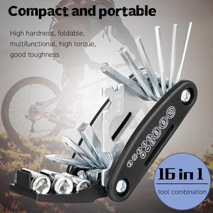 Complete Bike Repair Kit with Waterproof Bag & Stable Foot-Peg Tire Pump | Essential Bicycle Tool, Patch Kit & Multi Tool for Road, Mountain Bike Emergency Roadside Maintenance