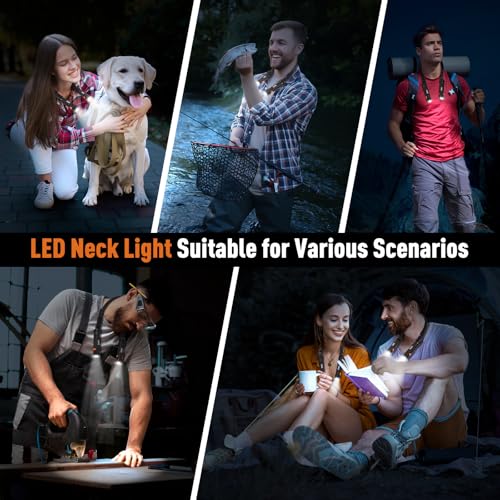 ZOOI Rechargeable Neck Work Light with 150° Adjustable Angle, Gifts for Men, Detachable Neck Flashlight Lamp for Reading, Dad Mens Gifts for Him Dad Husband, Cool Gadgets Stuff for Camping, Fishing