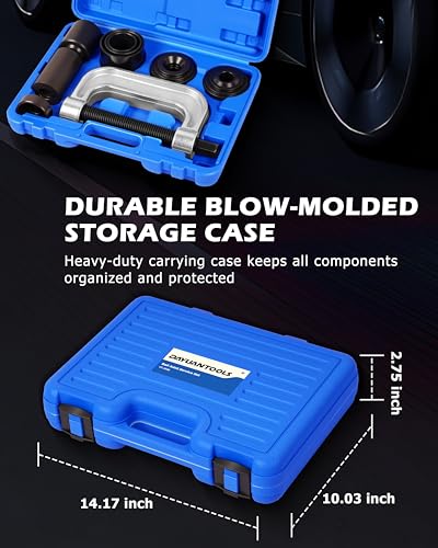 DAYUAN Ball Joint Press & U Joint Removal Tool Kit, Blue Case | 4-in-1 Ball Joint & Brake Anchor Pin Tool, Removes & Installs Ball Joints and Anchor Pins, 2WD & 4WD Vehicles, Forged Steel - color: Blue