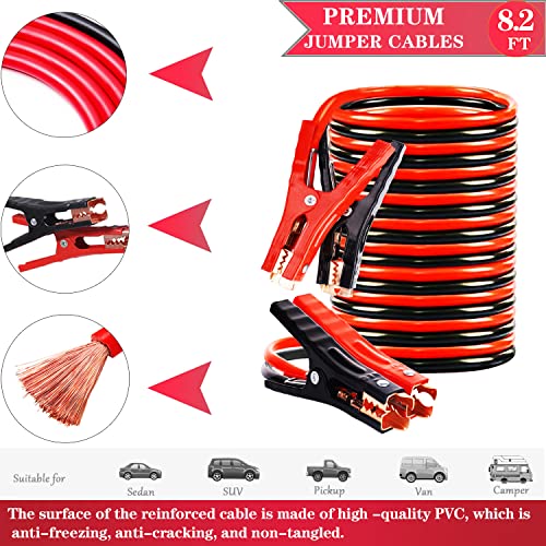 Car Emergency Kits for Vehicles with Jumper Cables Automotive Safety Kits | Roadside Emergency Car Kit headlamp, Reflective Triangle, Safety Hammer, Folding Shovel, Ideal Gifts for New Drivers - size: 84-xx