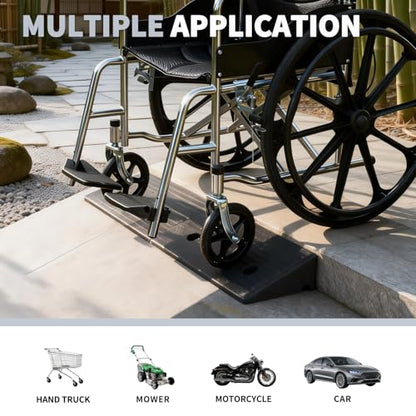 Rubber Curb Ramps for Driveway Curb Ramp 3.1 Inch Rise 2 Pack Threshold Ramp for Low Cars Ramps for Lawn Mower to Shed 7000lbs Load Capacity - size: 3.1''Height