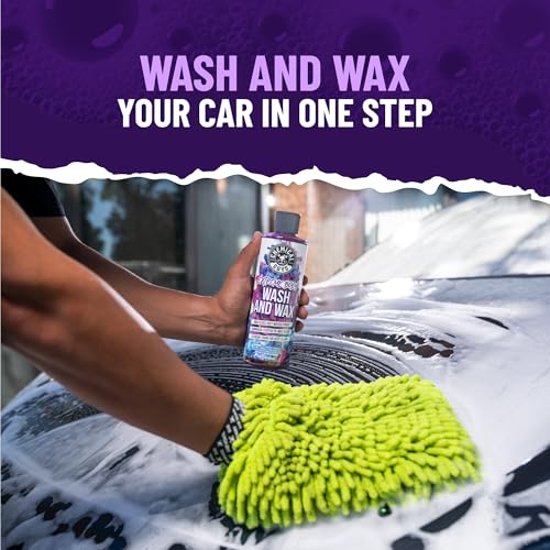 Chemical Guys, Extreme Bodywash & Wax Car Wash Soap, Grape Scent, 64 oz | Thick clinging foam in cannons, guns or buckets, carnauba adds gloss, gentle on wax and sealant, grape scent - size: 64 Ounce (Pack of 1)