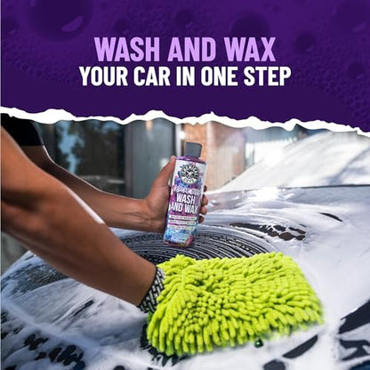 Chemical Guys, Extreme Bodywash & Wax Car Wash Soap, Grape Scent, 64 oz | Thick clinging foam in cannons, guns or buckets, carnauba adds gloss, gentle on wax and sealant, grape scent - size: 64 Ounce (Pack of 1)