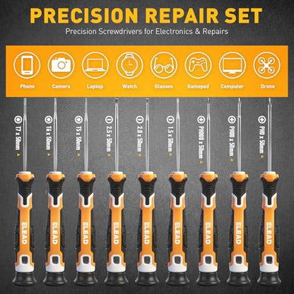 86-Piece Magnetic Screwdriver Set, Torx/Slotted/Phillips Precision Screwdrivers, SAE & Metric Magnetic Nut Driver Set, Screwdriver Bits, Bit Holder with Sturdy Tool Box - style: 86-Piece Upgrade Magnetic Screwdriver Set
