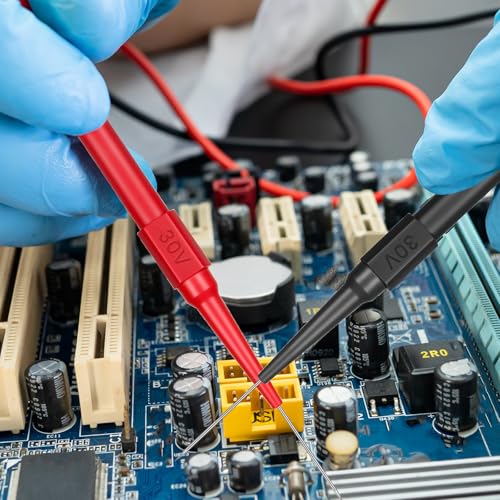 15 PCS Test Back Probe Pin Kit Automotive with 4mm Banana Socket (0.7mm Needle), Non-Destructive Wire Piercing Probe Pin Back Probes, Multimeter Probes Insulation Wire Piercing Needle for Car Tester