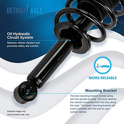 Detroit Axle - Rear Struts for 2011-2014 Chrysler 200, 2007-2010 Sebring, 2008-2014 Dodge Avenger, Complete 2 Struts with Coil Spring Replacement Ready Strut Shocks Assembly - size: 171126 x2/PAIR