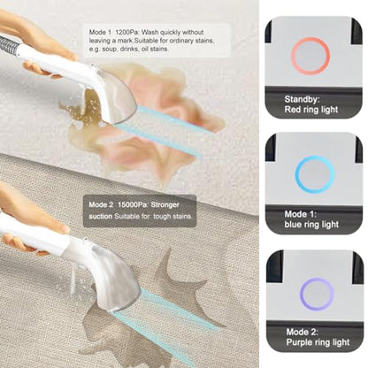 Commercial Carpet Cleaning Machine, 1000W 110V 40L/11Gal Professional Commercial 3 in 1 Carpet Spraying Floor Brush Cleaner Extractor Vacuum Washing Machine Portable Carpet Cleaner (White 40oz)