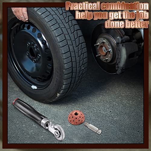 Tallew 2 Pieces Tire Patches Tools, Tire Patch Roller and Tire Buffer Wheel, Tire Repair Grinding Head Buffing Wheel for Air Tire Buffer (42 mm)