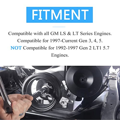 Crank Install Tool Harmonic Balancer Puller Compatible for GM LS LT Engines 1997-2023 Gen 3,4,5 - size: Tool Fit for GM LS LT Engines
