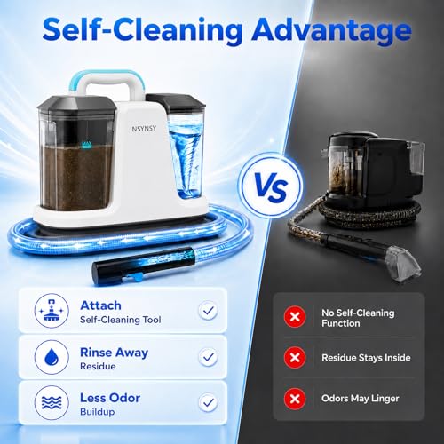 Upholstery Cleaner Machine & Carpet Cleaner | Portable Spot Cleaner with Strong Suction and Scrubbing Brush for Pet Stains, Spills on Couches, Rugs, Mattresses, Car Interiors (White) - color: White