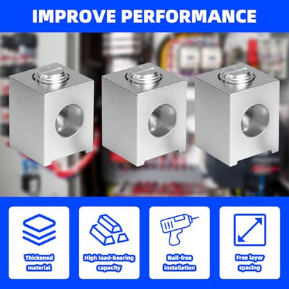 8 Pack #4-2/0 Neutral Lug Kit, Aluminum Circuit Breaker Ground Lugs | Aluminum neutral lugs with mounting screw and wrench, secure wire connection for electrical panels and grounding installation