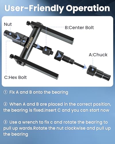 ATPEAM 10pc Motorcycle Wheel Bearing Puller Set 8-25mm Blind Hole Bearing Puller Tool for Removing Motorcycle Bearings