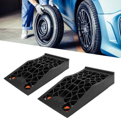 Car Ramps - Low Profile Car Service Ramp - 2.44in Lift Heavy Duty Tire Ramps for Vehicle Maintenance and Safe Lifting - Durable, Stable, and Portable for Home and Professional Use