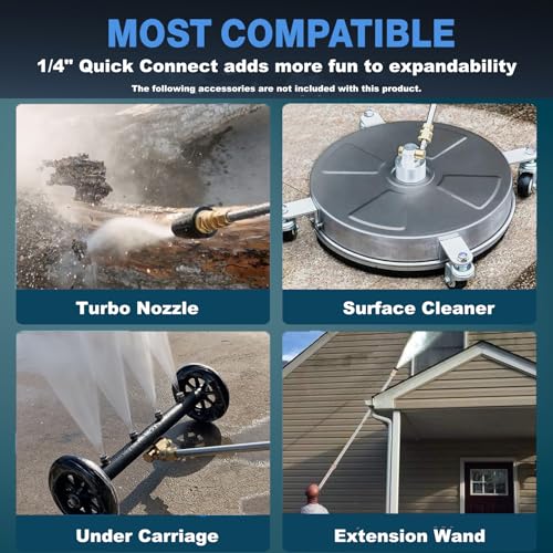 Electric Pressure Washer 5000 PSI 2.8GPM Portable Power Washer with 4 QC Nozzles, 500ML Foam Cannon for Cars/Fences/Driveways/Home/Patios Cleaning, Blue - color: Blue