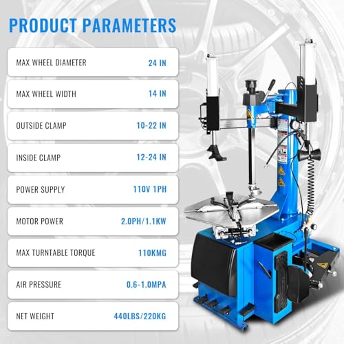 TCE Tire Changer Machine with Bead Blaster Rim Clamp 24" Set Item | Tire Changer Wheel Changers Machine - size: Tire Changer Machine with Bead Blaster Rim Clamp