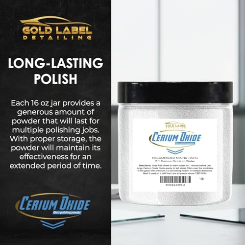 Optical Grade Cerium Oxide Glass Repair Powder 1lb Jar | Glass Window and Windshield Repair | Optical Grade, for use with Camera, Scope, Binocular Lens | Remove Scratches and Scuffs (1lb Jar) - style: 1lb